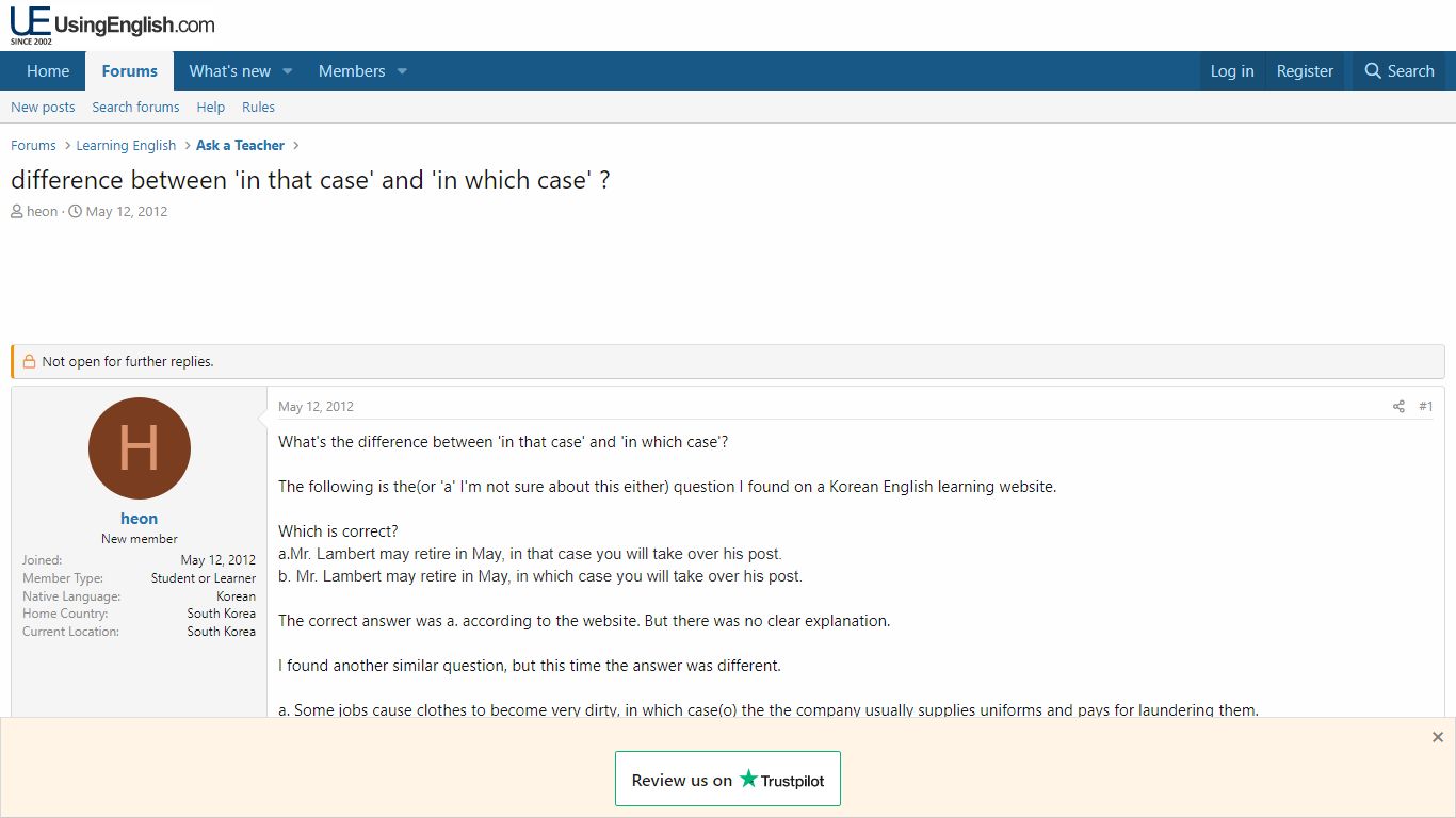 difference between 'in that case' and 'in which case'